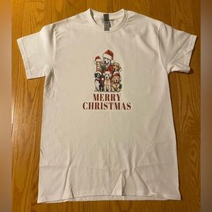 Brand new, custom, unisex Holiday Dog t-shirt